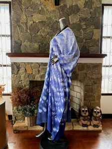 Robe caftan indigo japonaise Shibori Tie Dye, art portable, taille unique, style bohème - Product Image 2