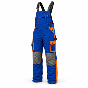 Construction <b>Bib</b> Overalls <b>Men</b> Custom Logo Workwear Multi Pocket Tool Storage Adjustable Straps Reinforced Knees Workshop Uniform - Product Image 2