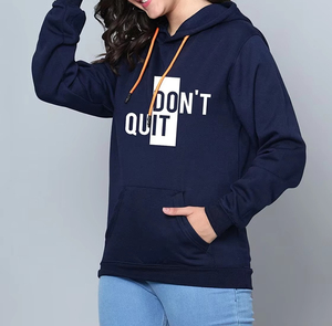 เสื้อฮู้ดผู้หญิงคุณภาพสูง OEM ODM แบบกำหนดเอง ผ้าฝ้าย 100% พิมพ์โลโก้ด้านหน้า สวมใส่สบายๆ สำหรับฤดูใบไม้ร่วง มีกระเป๋า - Product Image 1