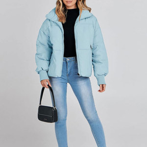 Best Selling Women's Bubble Jacket Winter Stand Collar Zipper Closure Woven Fabric Modern Casual Fashion Windproof <b>Padded</b> Coat - Product Image 4