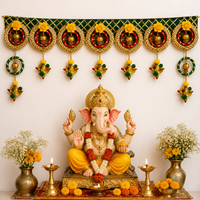 Toran de porte floral moderne en plastique écologique fait main avec oiseaux suspendus pour la décoration de Ganesha, entrée principale, collection Aarna
