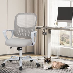 Sweetcrispy ergonomico Executive sedia da ufficio fisso bracciolo per la casa scrivania sedia in rete con schiuma morbida cuscino del sedile per il lavoro al Computer - Product Image 1