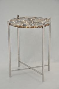 2024 fait à la main moderne luxe marbre ovale table à thé fer art métal cadre simple double pont canapé petite table salon ménage - Product Image 3