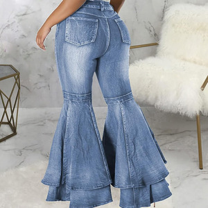Nuevos Jeans de Mezclilla Casuales Vintage para Mujer, Corte Holgado y Acampanado, con Bolsillos, Transpirables, Servicio OEM 2026 - Product Image 6