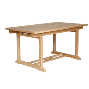 Conjunto de mesa de comedor rectangular para exteriores de teca con material de madera de teca y diseño minimalista para muebles de hogar - Product Image 1