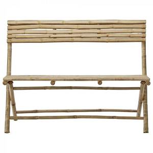 Banc en bambou fait main écologique - Chaise longue pliante en lattes de bambou naturel pour jardin extérieur, terrasse - Product Image 3