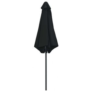 Sombrilla de Jardín de Aluminio y Acero Negra de 106.3 x 96.9 Pulgadas, Sombrilla de Patio de Poliéster con Base - Product Image 4