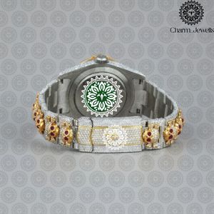 Montre de luxe Charm_Jewells en acier inoxydable, boîtier 40 mm, cadran en verre, mouvement mécanique analogique, bracelet tendance pour homme, date automatique, 10 bars - Product Image 3