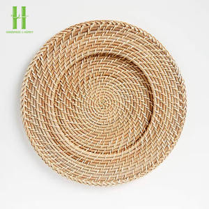 Low Price Wicker Rattan Round <b>Plate</b> Charger Placemats Rustic Table Decoration Handwoven by Skilled Artisans Rattan 2026 - Product Image 1