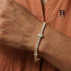 Luxury <b>Gold</b> Tennis Bracelet Featuring Large Bezel-<b>Set</b> Focal Stones – Premium Fine Jewelry Manufacturer - Product Image 2