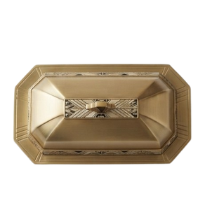 Mantequillera Retro Art Deco con Tapa, Incrustaciones Doradas, Metal Hecho a Mano, Vajilla de Cocina, Hermética, Conserva la Frescura - Product Image 3