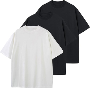 Custom Logo <b>Men's</b> Blank Box Cut Tee T <b>Shirt</b> 250gsm USA Heavyweight 100% Cotton TShirt Oversized Boxy Fit Crop T-<b>shirt</b> for <b>Men</b> - Product Image 3