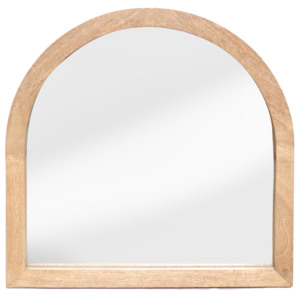 Natural Wood <b>Framed</b> Glass <b>Arched</b> Wall Mirror Mid Century Modern Design Lightweight Wall-Mounted Wedding Home Decor | Aqudus - Product Image 1