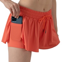 Shorts de cheerleader 2-en-1 personnalisés avec logo, taille haute élastique, extensibles dans quatre directions, respirants et à séchage rapide |   Papillon pour femmes
