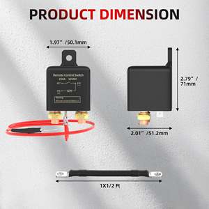 250A 12V <b>Remote</b> Control Battery Disconnect <b>Switch</b> Kit For Car Truck RV Boat Motorcycle Anti-Theft Protection - Product Image 3