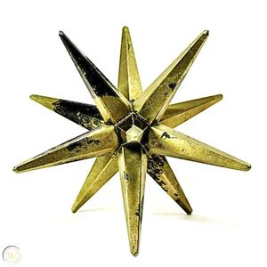 Estrella Merkaba de 12 Puntas Tallada a Mano en Pirita Natural, Gema Tallada, Estilo Feng Shui, Decoración para el Hogar, Producto Espiritual para Meditación - Product Image 1
