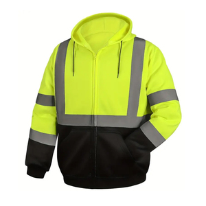 เสื้อฮู้ดสะท้อนแสง ANSI Class 3 สีเหลืองดำ ซิปหน้า สำหรับงานอุตสาหกรรม - Product Image 1
