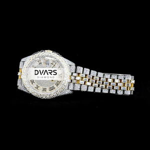 นาฬิกาข้อมือควอท์ซสไตล์ฮิปฮอป, VVS1 D เพชร Moissanite คริสตัลแซฟไฟร์นาฬิกาแฟชั่นชั้นยอดระดับพรีเมียม - Product Image 3