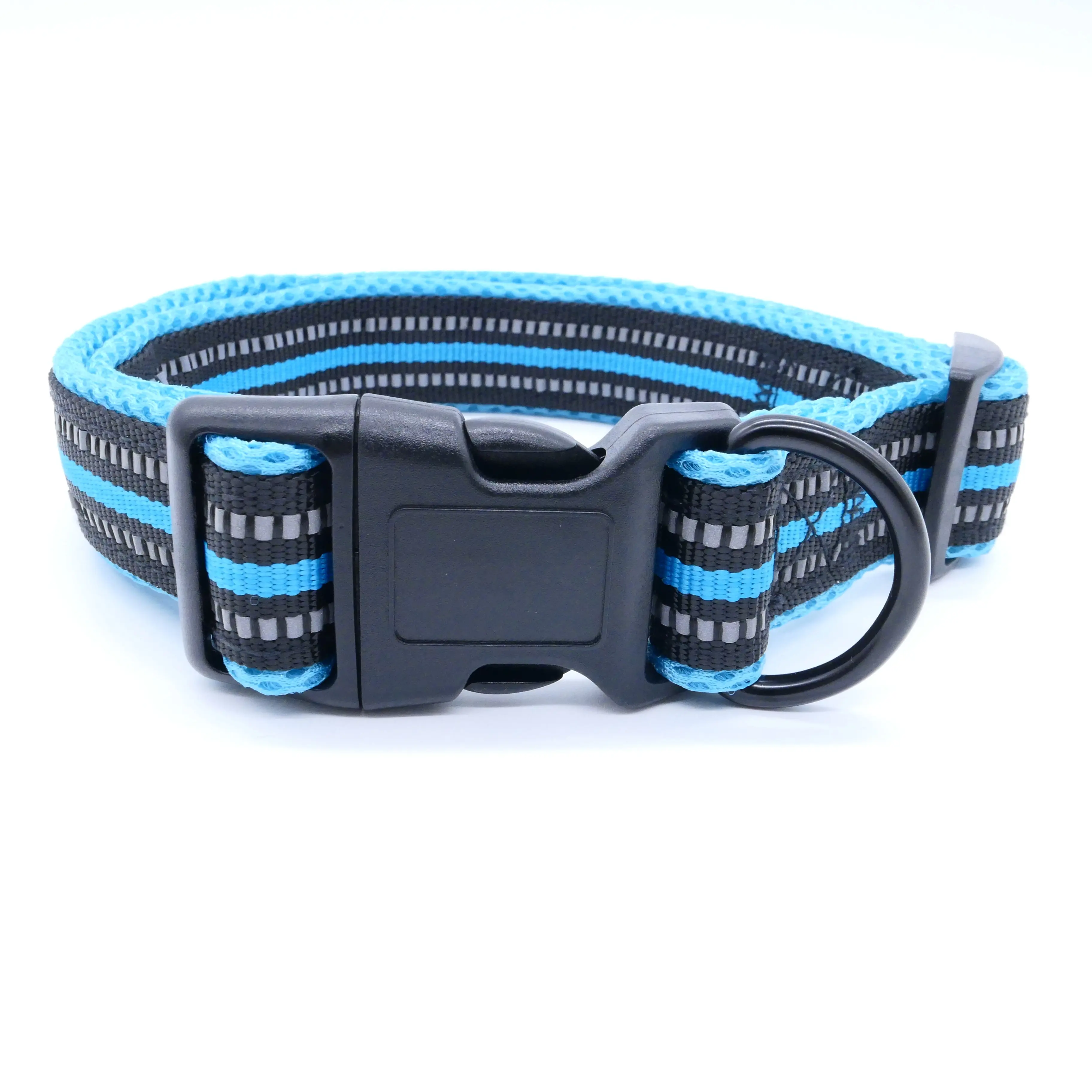 3/4" Soft reflective adjustable nylon webbing padded tactical training dog collar for large and medium sized dog