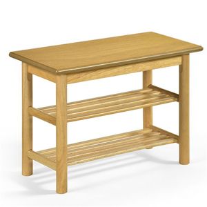 Natural Rubberwood 3-Tier <b>Shoe</b> Rack Bench 24\" Capacity Entryway <b>Storage</b> Modern Simple Design <b>Shoe</b> Shelf Organizer - Product Image 3