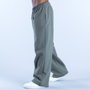 Top Selling Wholesale OEM Custom Logo Men's Straight Leg Joggers Men Cotton Fleece Gym & Streetwear Men's Heavyweight Sweatpants - Product Image 3