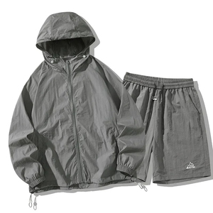 Veste coupe-vent à capuche pour femme, en polyester tissé, à fermeture éclair sur toute la longueur, coupe-vent, pour l'automne, vente en gros - Product Image 2