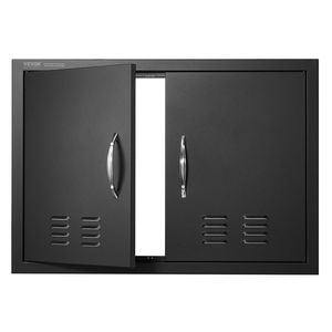 Porta di accesso per cucina da esterno e barbecue 30W x 21H pollici con maniglie verticali a muro, piastra refrigerante a incasso e doppio accesso per lo stoccaggio - Product Image 1
