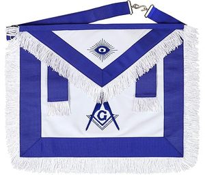 Delantal de piel de oveja Master - Totalmente blanco, bordado a mano con flecos de corona, tipo de tela: piel de cordero - Product Image 2