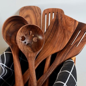 Handmade Wooden <b>Spoon</b> Crafted from Natural Wood Rustic Finish Comfortable Grip Utensil for Cooking and Serving - Product Image 1