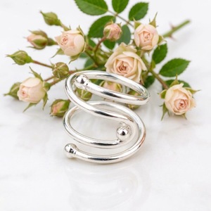 <b>Silver</b> Tone Foot <b>Ring</b> <b>Set</b> Adjustable Open Toe <b>Ring</b> Spiral Toe Band for Women Beach Party - Product Image 2