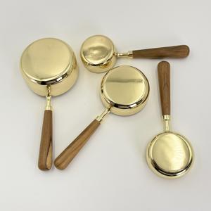 Nuevo Producto en Oferta, Juego de Tazas y Cucharas Medidoras de Acero Inoxidable con Mango de Madera para Cocinar y Hornear - Product Image 5