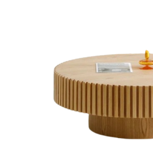 Mid-Century Modern Retro Style Solid Wood <b>Round</b> Tea/Coffee <b>Table</b> for Living Room, <b>Round</b> Gear Shape Coffee <b>Table</b> for Indoor - Product Image 5
