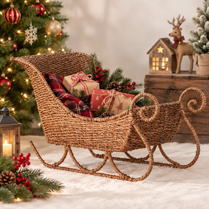 Cesta de mimbre natural tejida con diseño costero para sala de estar, decoración navideña, cesta de exhibición de regalos al por mayor - Product Image 3