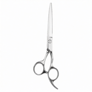 Tijeras de peluquería de acero inoxidable de 6 pulgadas con forma de sauce, mango de goma, para corte en seco y deslizante, para salón de belleza - Product Image 1