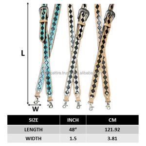 Correa de cuero genuino para bolso de repuesto con patrón a cuadros ajustable de último diseño personalizado, accesorios para bolso - Product Image 2