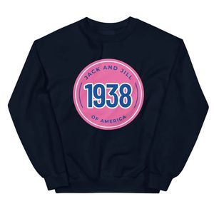Sudadera Rosa de Cuello Redondo Jack and Jill, Diseño Circular Azul 1938, Suave, Manga Larga, Informal, Personalizada, Venta al Por Mayor - Product Image 1