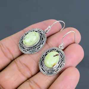 ต่างหูเงินแท้ 925 ชุบทองประดับพลอยเลมอนไครโซเพรส งานแฮนด์เมด เครื่องประดับหรูหราจากธรรมชาติ ของขวัญสำหรับผู้หญิงสำหรับงานปาร์ตี้ - Product Image 3