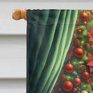 Doberman Pinscher Santa Claus poste de porche grande cartel de patio decorativo poliéster tamaño de la casa ilustraciones colgantes de pared - Product Image 3