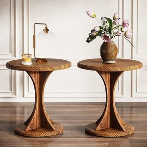 Table d'appoint en bois de style rustique, idéale pour les espaces de vie d'inspiration campagnarde et les coins douillets - Product Image 4