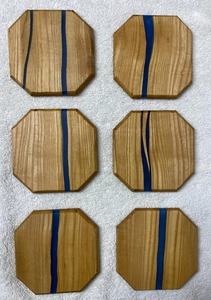 Epoxy Resin Wood <b>Coaster</b> Square Shape Home Decoration Wooden <b>Drinking</b> Cup <b>Coasters</b> Handmade Best Price with Holder Model - Product Image 3