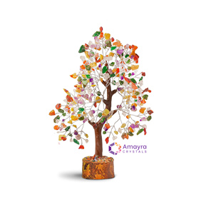 ลูกปัดอัญมณีหลากชนิด 300 เม็ด ฐานไม้ งานแฮนด์เมด ตกแต่งต้นไม้ธีมมาสคอต กระถางดอกไม้ ลูกปัดเศษอัญมณีธรรมชาติ ขายส่ง - Product Image 5