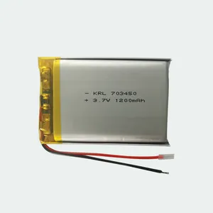 Bateria de íon de lítio LCO tipo 703450 Lipo para brinquedos, ferramentas elétricas, eletrodomésticos, fabricante de 3.7v 1200mah