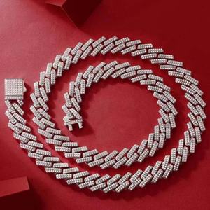 Ready to Ship <b>Iced</b> <b>Out</b> Unisex Link Necklace Hip Hop Moissanite Rhodium Plated <b>Chain</b> - Product Image 1