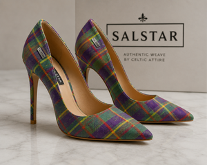 Escarpins à talons aiguilles personnalisés en tartan écossais pour femmes, escarpins à talons hauts à carreaux pour fêtes, fabricant OEM & ODM - Product Image 2