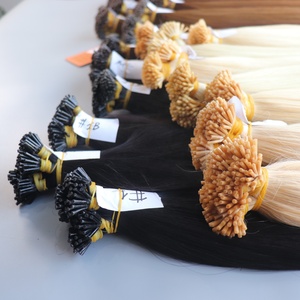 Vente en gros 100% naturel de qualité supérieure I-Tip kératine pointe plate extensions de cheveux humains vierges Remy - Product Image 1