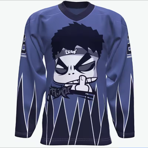 Cheap Hot Sell Long Sleeve Custom 100% Polyester Digital Print Unisex Training Hockey Sports Wear Blank Ice Hockey Jersey - Product Image 3