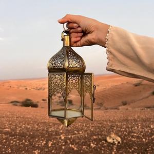 High Quality <b>Moroccan</b> Brass Lantern With Glass Panel Antique Design Golden Finish Home <b>Decoration</b> Durable Candle Holder Lantern - Product Image 1