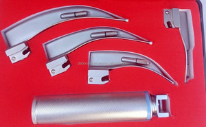 Reusable Veterinary Macintosh Laryngoscope 4 Curved Blades Set Stainless Steel Electric CE Certified Diagnostic Equipment - Product Image 2