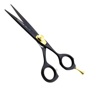 Ciseaux de cheveux professionnels en acier inoxydable de barbier enduits de noir de 5.5 ''ciseaux de netteté de bord de rasoir faits à la main - Product Image 2