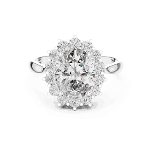 Anillo de halo con diamante de corte radiante de dos quilates, oro sólido de 18k, joyería fina de lujo para boda, compromiso, unisex, anillo de propuesta. - Product Image 3